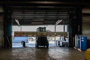 A photo of oversized freight on a forklift ready to be scanned by a Cargo Spectre oversized freight dimensioner
