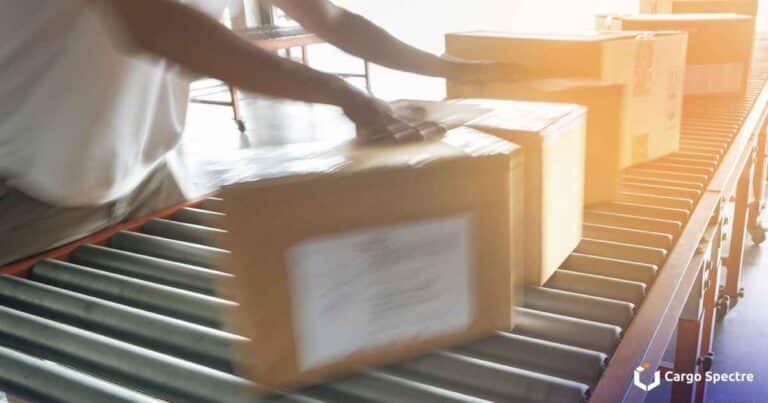 Parcel freight ready for scanning by parcel dimensioners